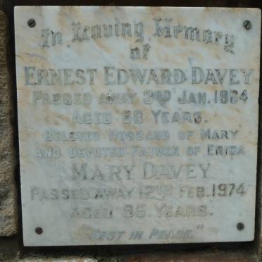 DAVEY Ernest Edward -1964 &amp; Mary -1974