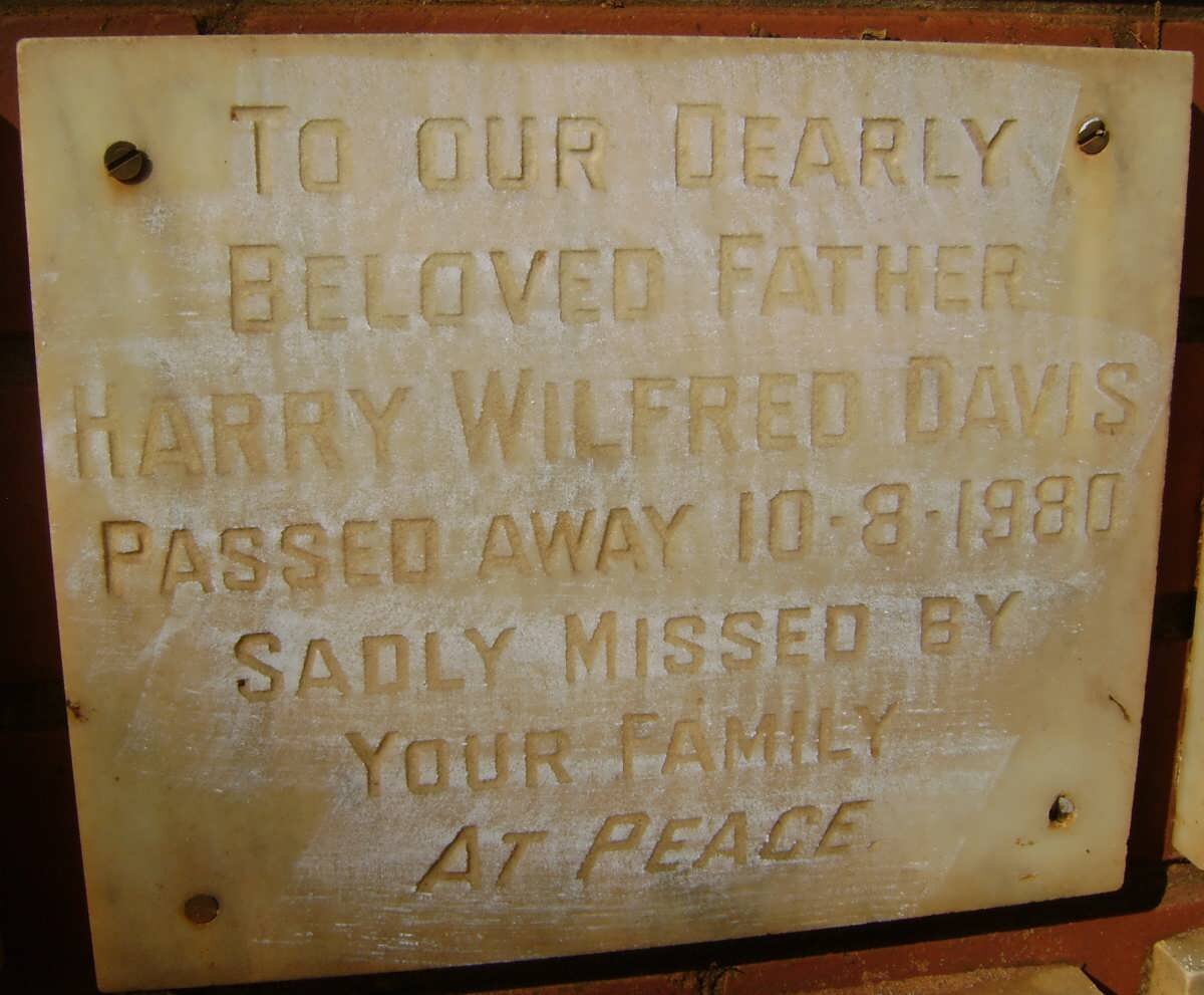 DAVIS Harry Wilfred -1980