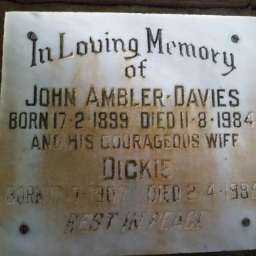 DAVIES John, Ambler 1899-1984 &amp; Dickie 1907-1985