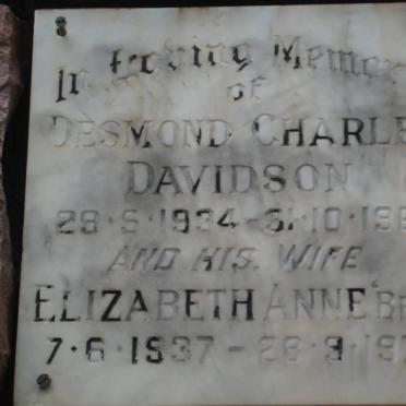 DAVIDSON Desmond Charles 1934-1962 &amp; Elizabeth Ann 1937-1973