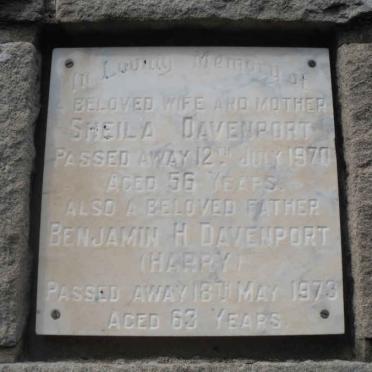 DAVENPORT Benjamin H. -1973 &amp; Sheila -1970