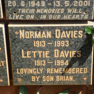 DAVIES Norman 1913-1993 &amp; Lettie 1913-1994
