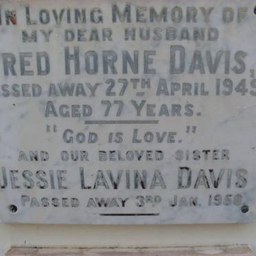 DAVIS Fred Horne -1949 &amp; Jessie Lavinia -1958