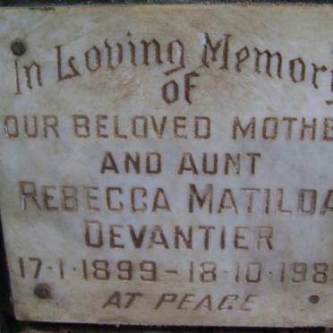 DEVANTIER Rebecca Matilda 1899-1983