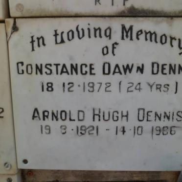 DENNIS Arnold Hugh 1921-1986 &amp; Constance Dawn -1972