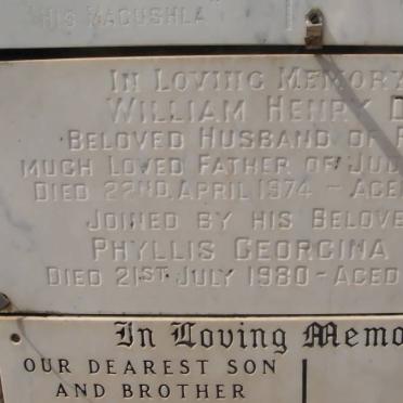 DEAN William Henry -1974 &amp; Phyllis Georgina -1980