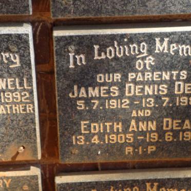 DEAN James Denis 1912-1989 &amp; Edith Ann 1905-1992