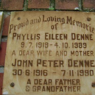 DENNE John Peter 1916-1990 &amp; Phyllis Eileen 1918-1989