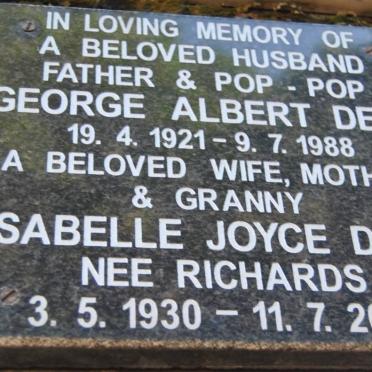 DELL George Albert 1921-1988 &amp; Isabelle Joyce RICHARDS 1930-2001
