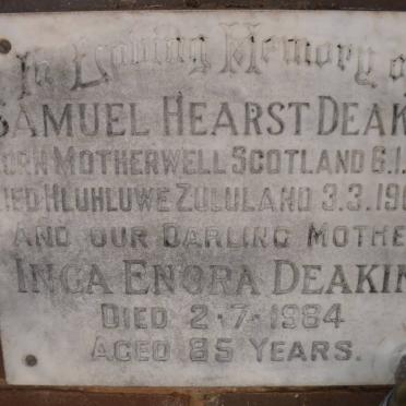 DEAKIN Samuel Hearst 1897-1963 &amp; Inga Enora -1984