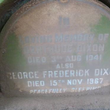 DIXON George Frederick -1967 &amp; Gertrude -1941