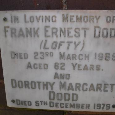 DODD Frank Ernest -1965 &amp; Dorothy Margaret -1976