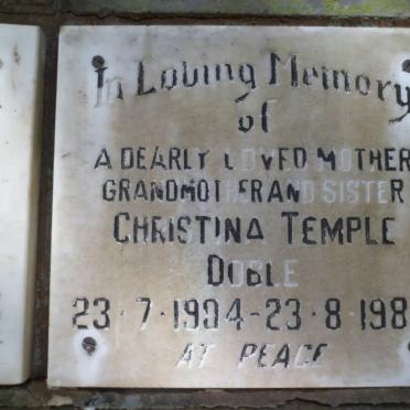 DOBLE Christina Temple 1904-1984