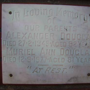 DOUGLAS Alexander -1949 &amp; Muriel Ann -1977