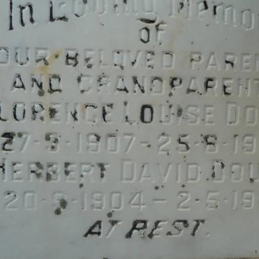 DOUST Herbert David 1904-1980 &amp; Florence Louise 1907-1974