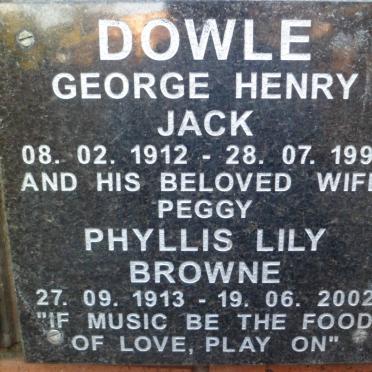 DOWLE George Henry Jack 1912-1997 &amp; Peggy Phyllis Lily BROWNE 1913-2002