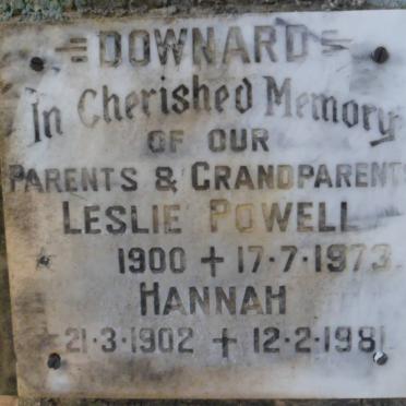 DOWNARD Leslie Powell 1900-1973 &amp; Hannah 1902-1981