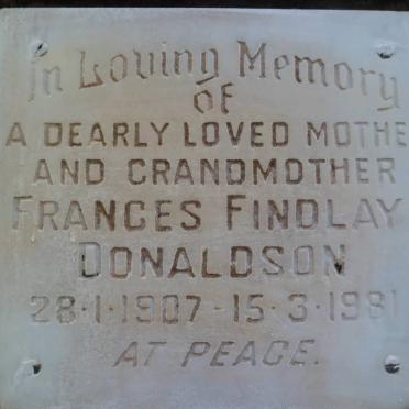 DONALDSON Frances Findlay 1907-1981