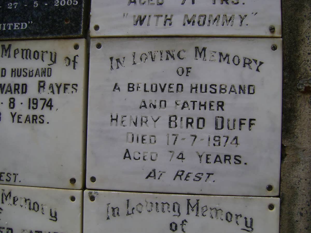 DUFF Henry Bird -1974