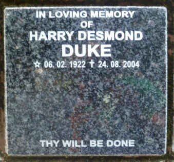 DUKE Harry Desmond 1922-2004