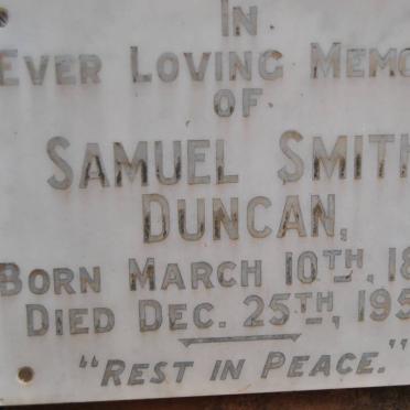 DUNCAN Samuel Smith 1881-1957