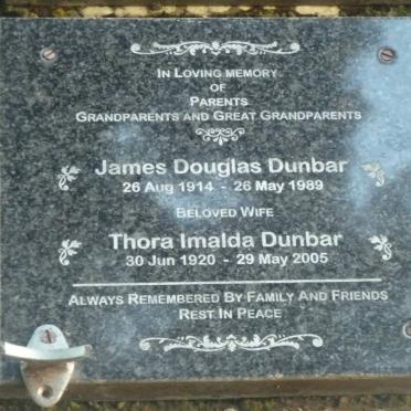 DUNBAR James Douglas 1914-1989 &amp; Thora Imalda 1920-2005