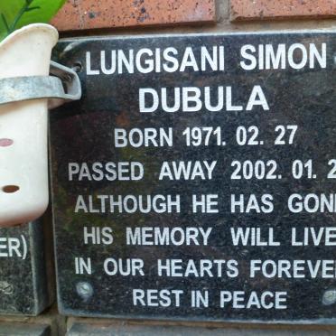 DUBULA Lungisani Simon 1971-2002