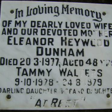 DUNHAM Eleanor Heywood -1977 :: WALTERS Tammy 1978-1979