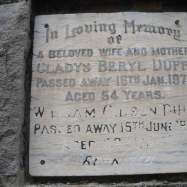 DUFF William Gibson -1978 &amp; Gladys Beryl -1971
