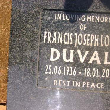 DUVAL Francis Joseph Louis 1936-2010