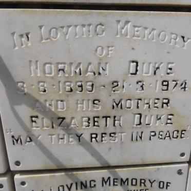 DUKE Norman 1899-1974 :: DUKE Elizabeth