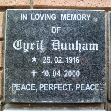 DUNHAM Cyril 1916-2000