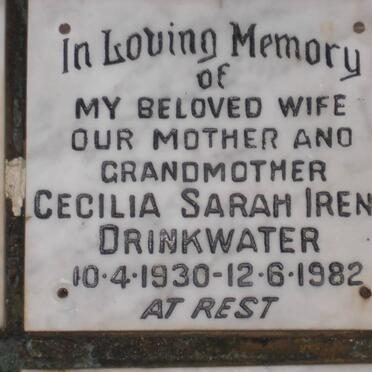DRINKWATER Cecilia Sarah Irene 1930-1982