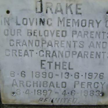 DRAKE Archibald Percy 1897-1983 &amp; Ethel 1890-1976