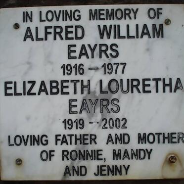 EAYRS Alfred William 1916-1977 &amp; Elizabeth Louretha 1919-2002