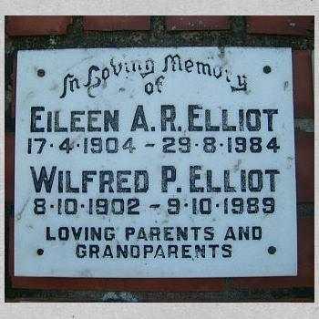 ELLIOT Wilfred P. 1902-1989 &amp; Eileen A. R. 1904-1984
