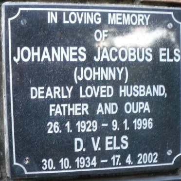 ELS Johannes Jacobus 1929-1996 &amp; D.V. 1934-2002