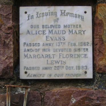 EVANS Alice Maud Mary -1962 :: LEWIS Margaret Florence -1963