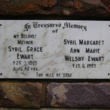 EWART Sybil Grace -1960 :: EWART Sybil Margaret Ann Marie Welsby -1993