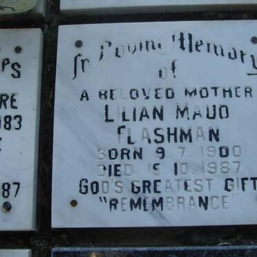FLASHMAN Lilian Maud 1900-1987