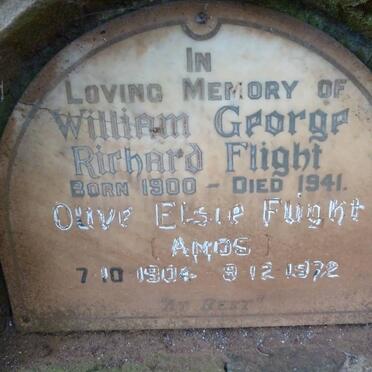 FLIGHT William George Richard 1900-1941 &amp; Olive Elsie AMOS 1904-1972