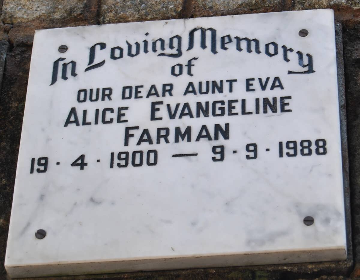 FARMAN Alice Evangeline 1900-1988