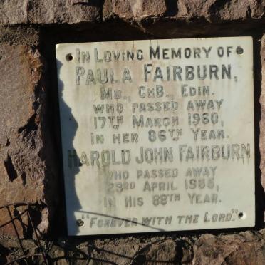 FAIRBURN Harold John -1965 &amp; Paula -1960