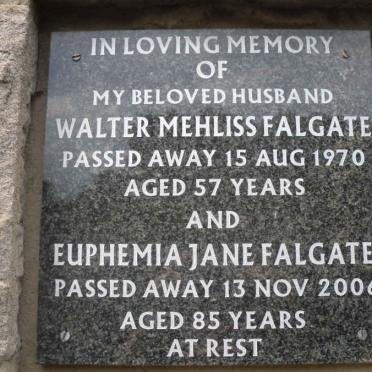 FALGATE Walter Mehliss -1970 &amp; Euphemia Jane -2006