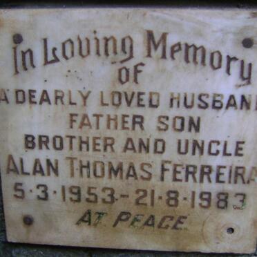 FERREIRA Alan Thomas 1953-1983