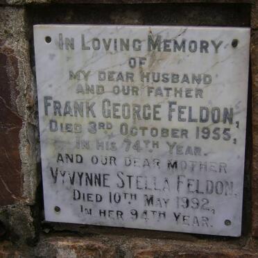 FELDON Frank George -1955 &amp; Vyvynne Stella -1992