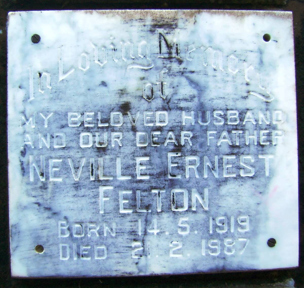 FELTON Neville Ernest 1919-1987