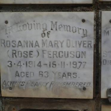 FERGUSON Rosanna Mary Oliver 1914-1977