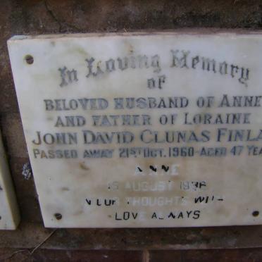 FINLAY John David Clunas -1960 &amp; Anne -1936