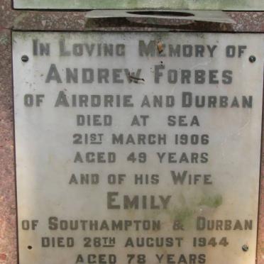 FORBES Andrew -1906 &amp; Emily -1944